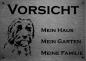 Preview: Edelstahl Warnschild Labradoodle VORSICHT Mein Haus mein Garten meine Familie